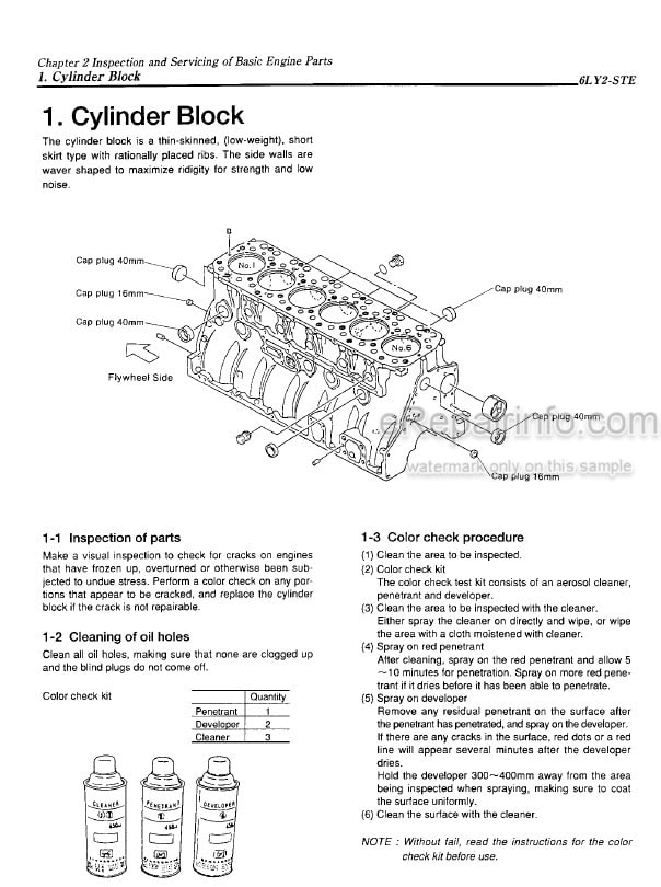 Photo 5 - Yanmar 6LY2-STE 6LY2A-STP 6LYA-STP Service Manual Marine Diesel Engine