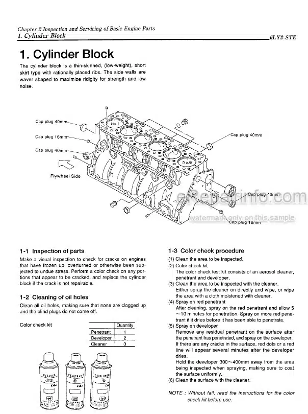 Photo 5 - Yanmar 6LY2-STE 6LY2A-STP 6LYA-STP Service Manual Marine Diesel Engine