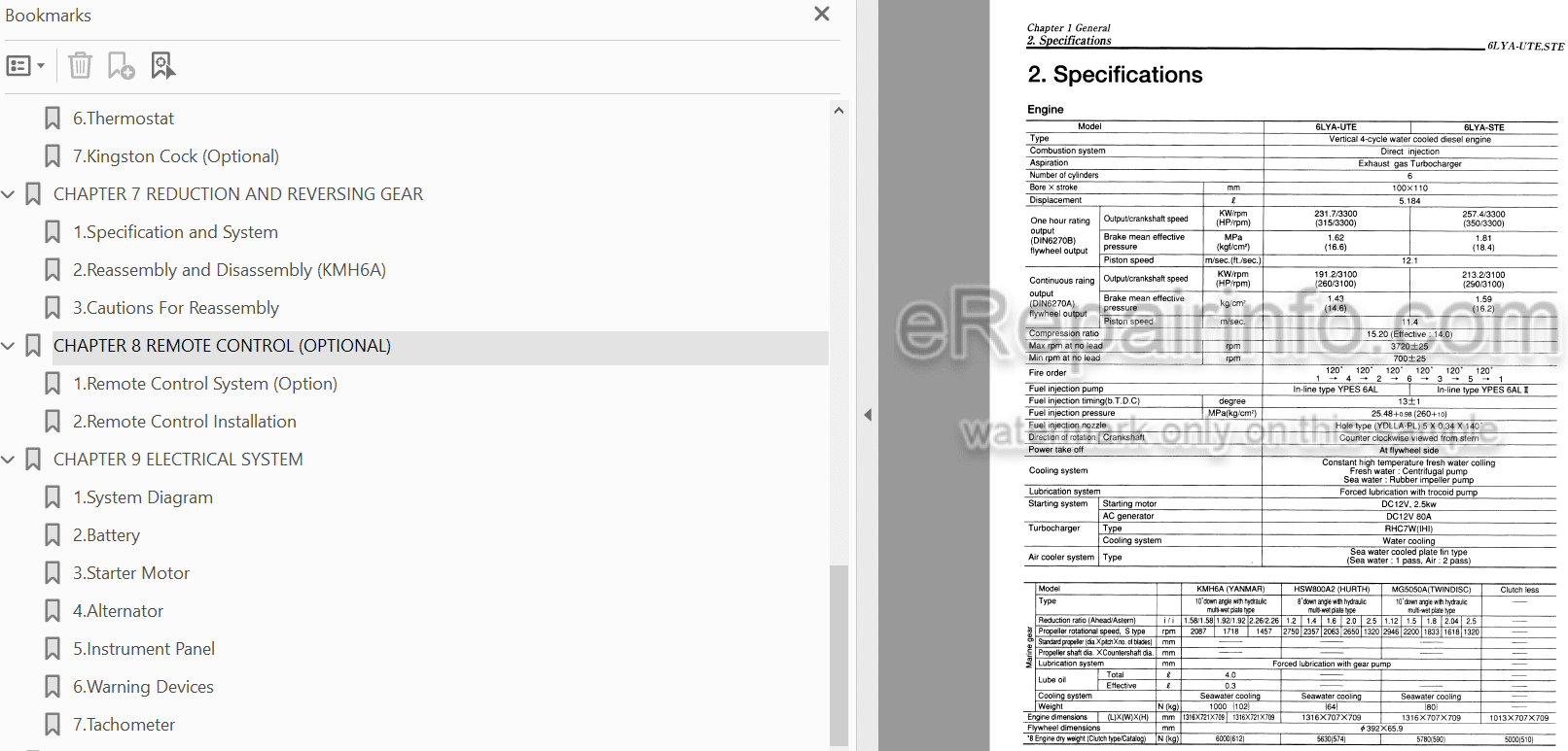 Photo 3 - Yanmar 6LYA-UTE 6LYA-STE Service Manual Marine Diesel Engine