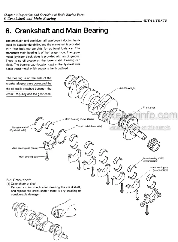 Photo 5 - Yanmar 6LYA-UTE 6LYA-STE Service Manual Marine Diesel Engine