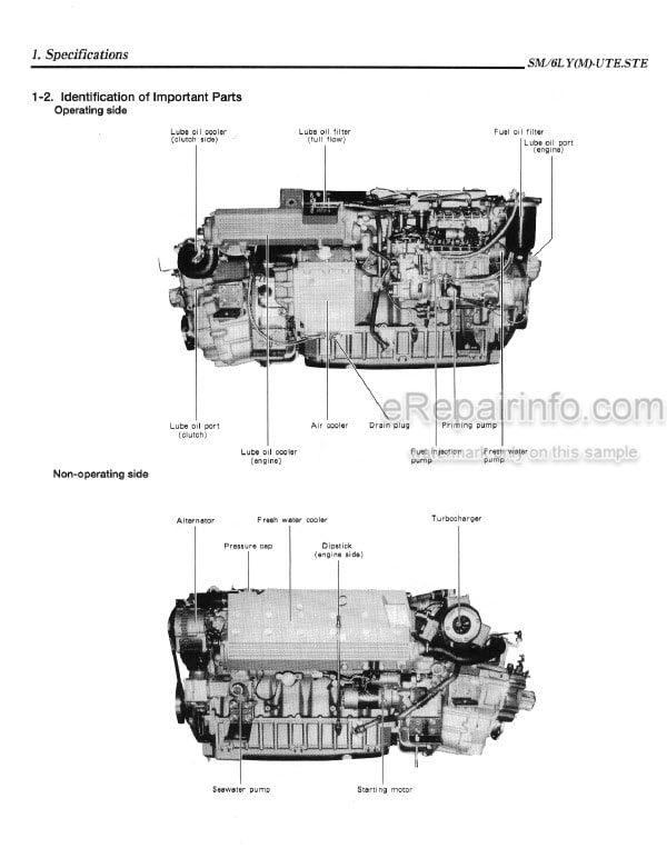 Photo 3 - Yanmar 6LYM-UTE 6LYM-STE Service Manual Marine Diesel Engine