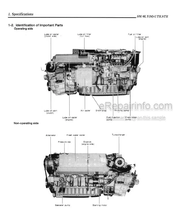 Photo 3 - Yanmar 6LYM-UTE 6LYM-STE Service Manual Marine Diesel Engine