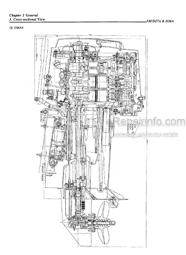 Photo 3 - Yanmar D27A D36A Service Manual Diesel Outboard Engine