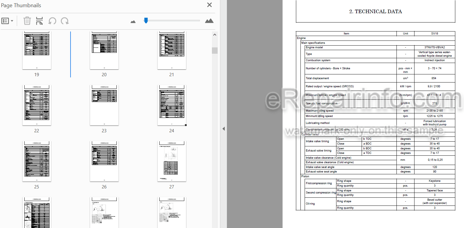 Photo 5 - Yanmar Kobelco SK18 Shop Manual Excavator