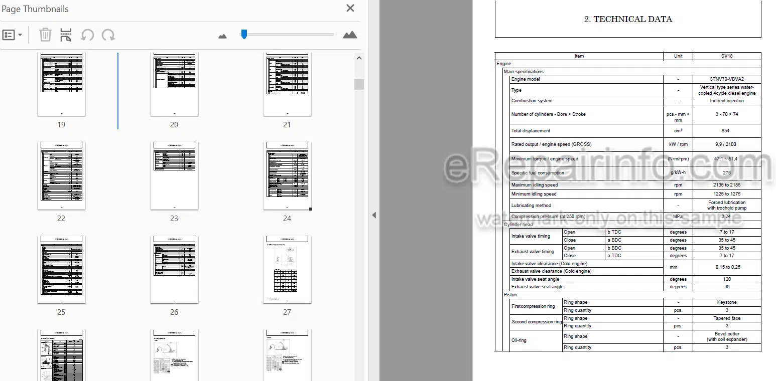 Photo 5 - Yanmar Kobelco SK18 Shop Manual Excavator