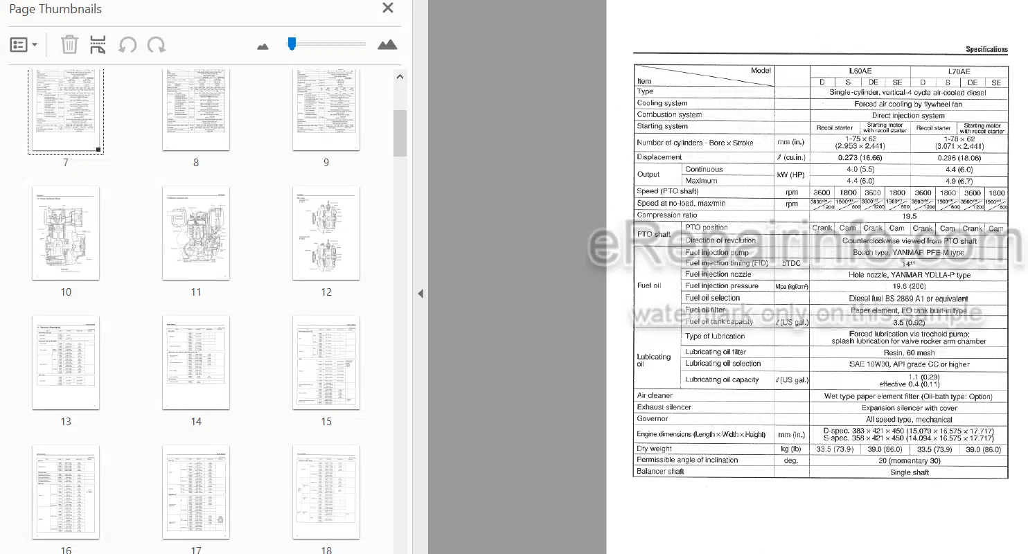 Photo 3 - Yanmar L40AE L48AE L60AE L70AE L75AE L90AE L100AE Service Manual Industrial Diesel Engine