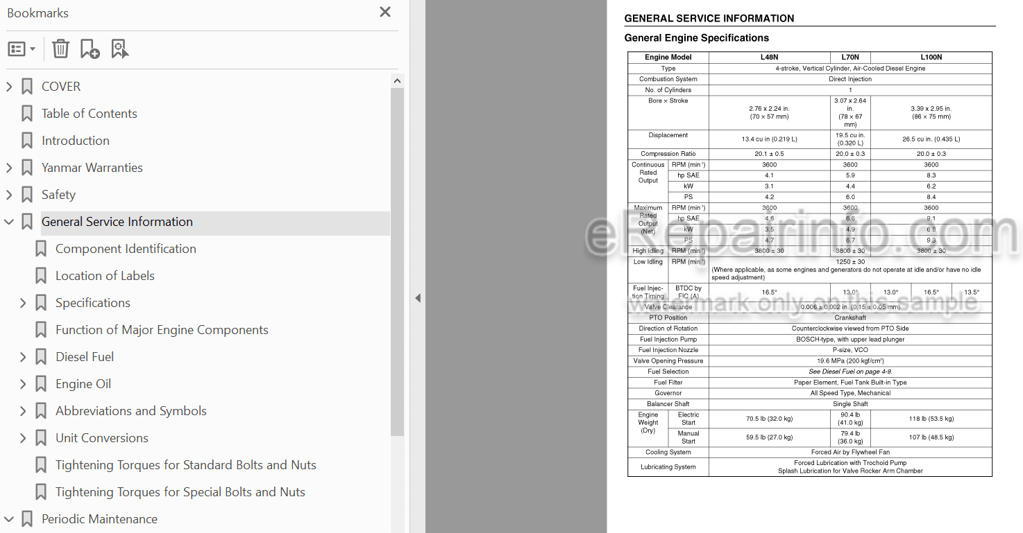 Photo 3 - Yanmar L48N L70N L100N Service Manual Industrial Engine