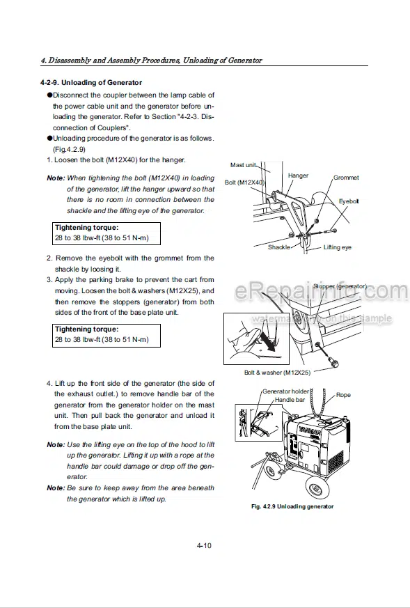 Photo 6 - Yanmar Light Boy LB446HB-1 LB446-H1 Service Manual Lighting Tower