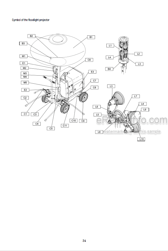 Photo 5 - Yanmar Light Boy LB446HB LB446H Service Manual Lighting Tower