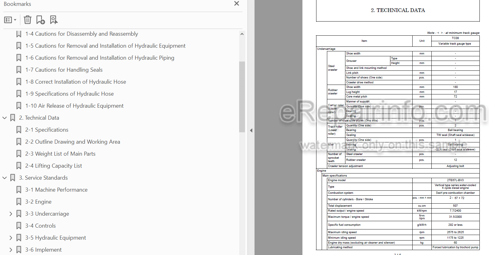 Photo 5 - Yanmar Schaef TC08 Service Manual Crawler Excavator