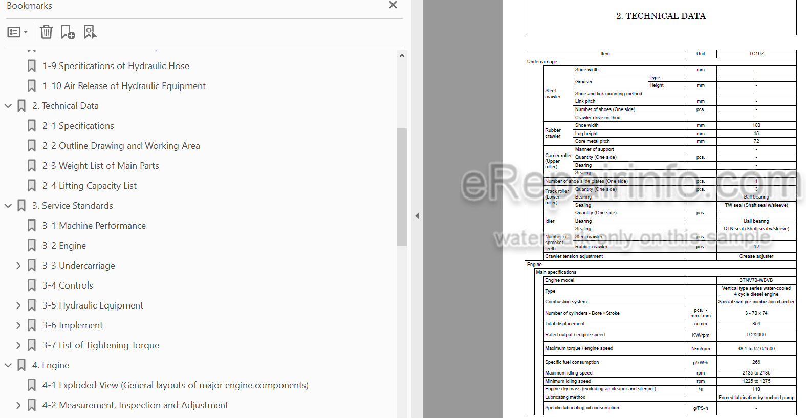 Photo 4 - Yanmar Schaef TC10Z Service Manual Crawler Excavator