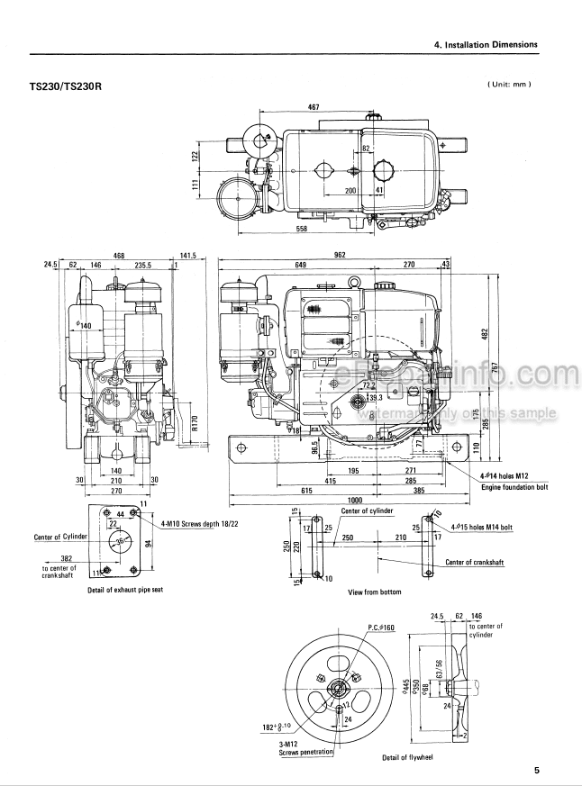 Photo 3 - Yanmar TS190 TS190R TS230 TS230R Service Manual Diesel Engine