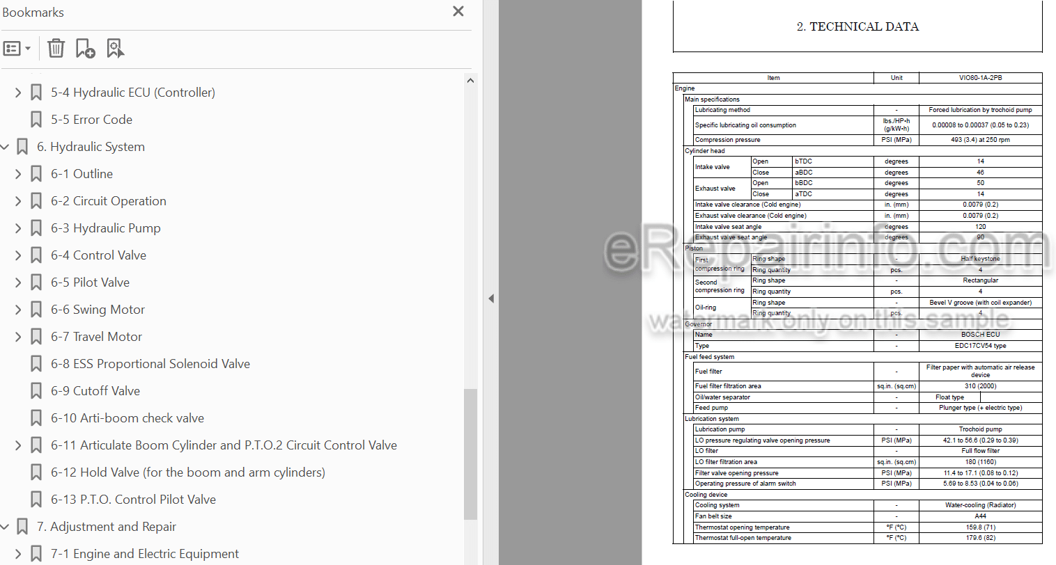 Photo 4 - Yanmar ViO80-1A Service Manual Hydraulic Excavator With Articulated Boom
