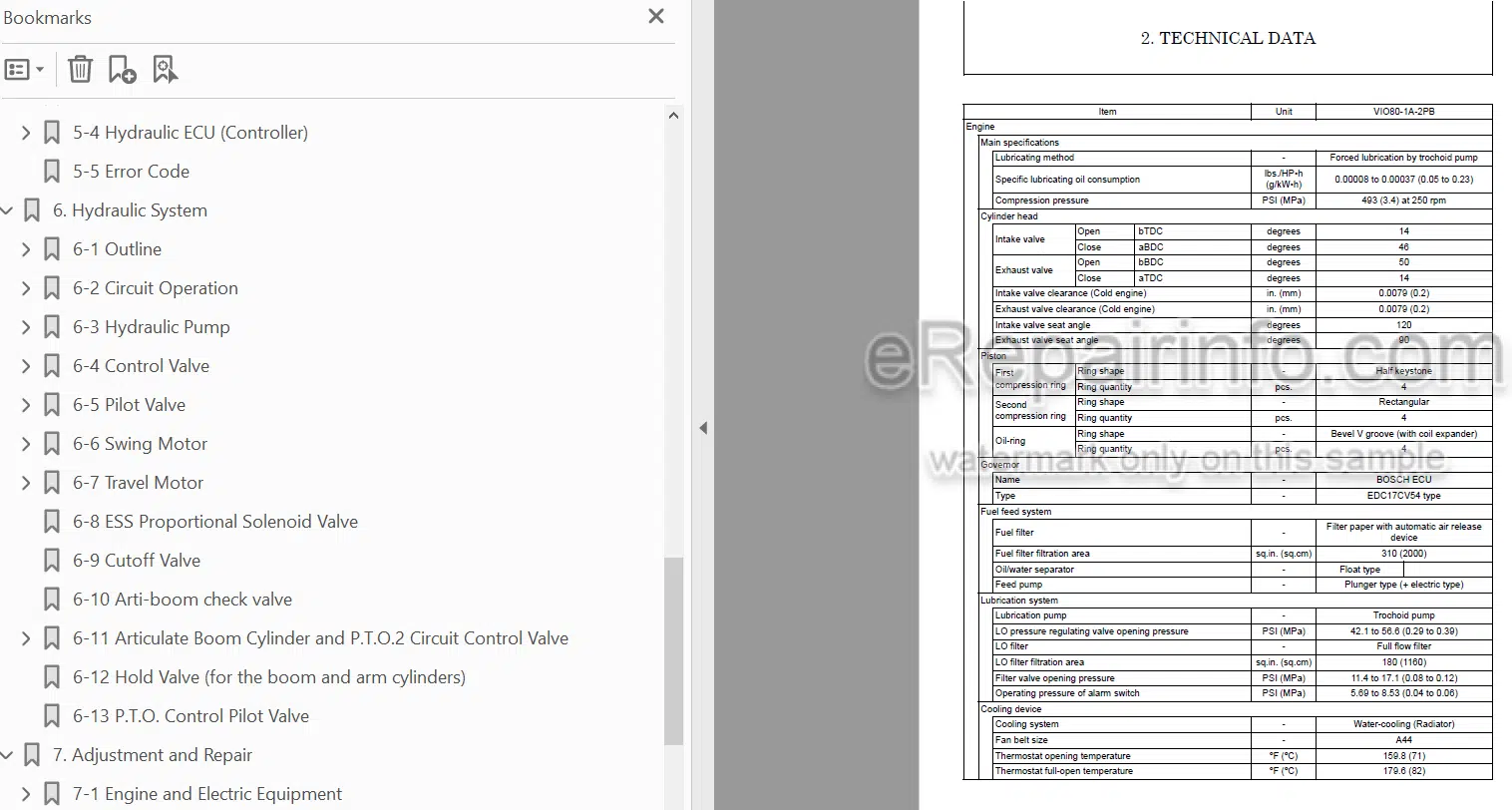 Photo 4 - Yanmar ViO80-1A Service Manual Hydraulic Excavator With Articulated Boom