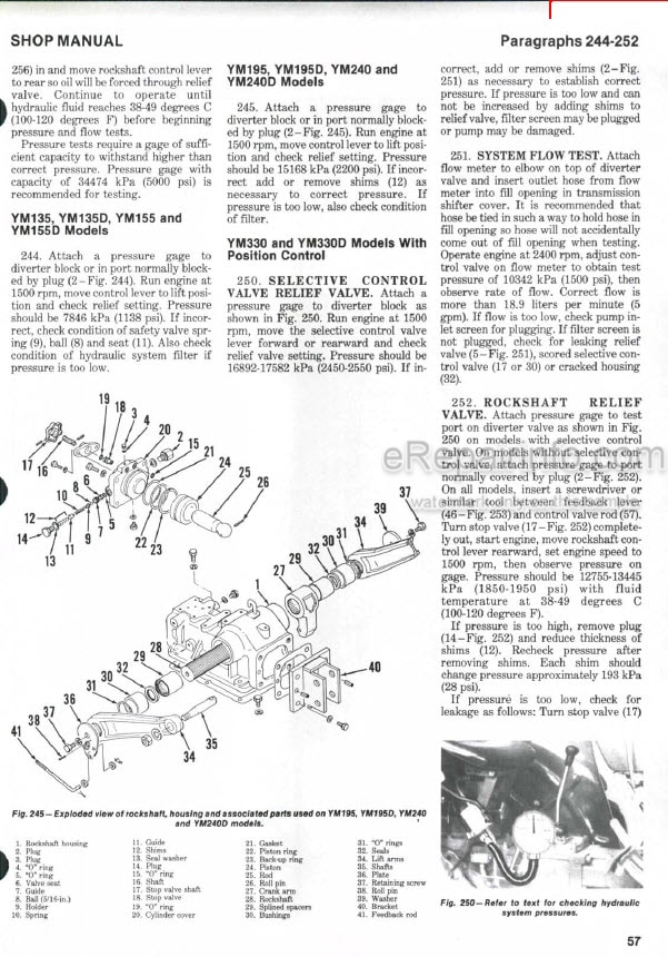 Photo 6 - Yanmar YM135 YM13D YM155 YM155D YM195 YM195D YM240 YM240D YM330 YM330D Shop Manual Tractor