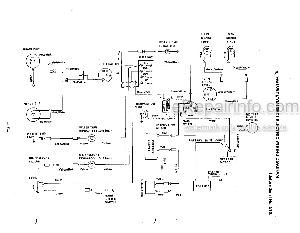 Photo 5 - Yanmar YM135 YM135D YM155 YM155D Service Manual Diesel Tractor