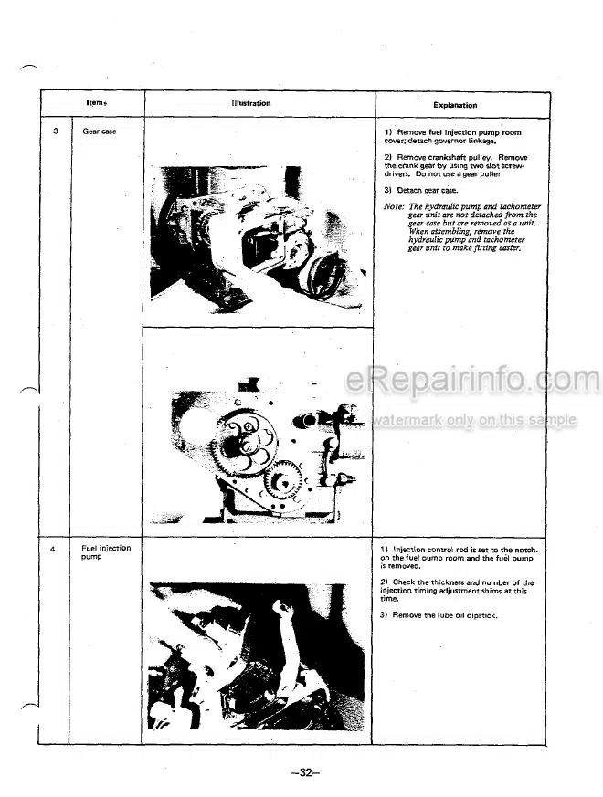 Photo 6 - Yanmar YB401W Service Manual Supplement Wheel Backhoe