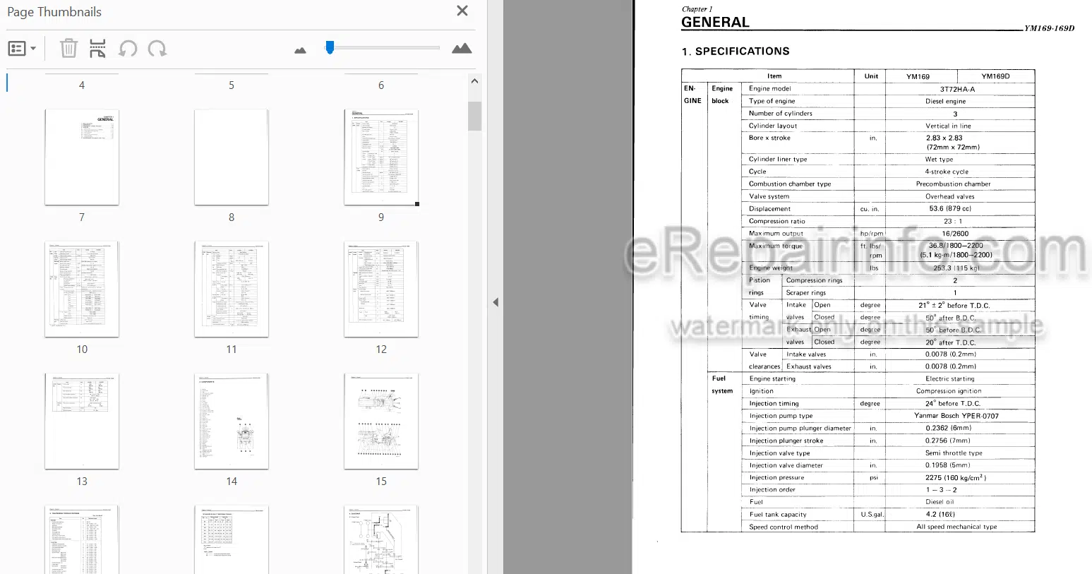 Photo 4 - Yanmar YM169 YM169D Service Manual Diesel Tractor