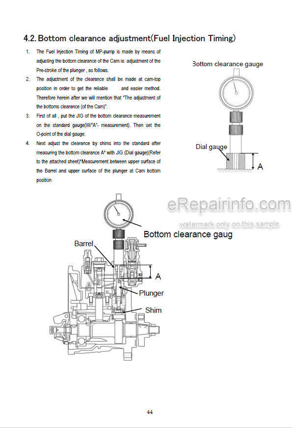 Photo 5 - Yanmar YPD-MP2 YPD-MP4 Service Manual Fuel Injection Equipment