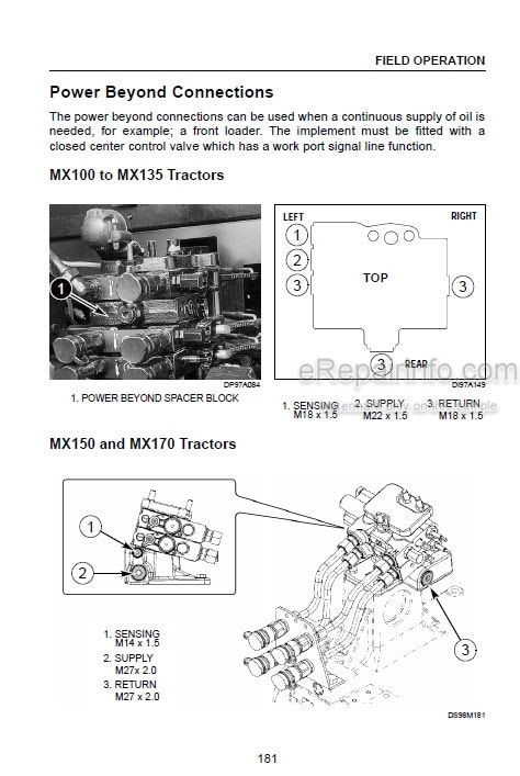Photo 4 - Case IH Maxxum MX100 MX110 MX120 MX135 MX150 MX170 Operators Manual Tractor JJE0961233- JJE0981633-