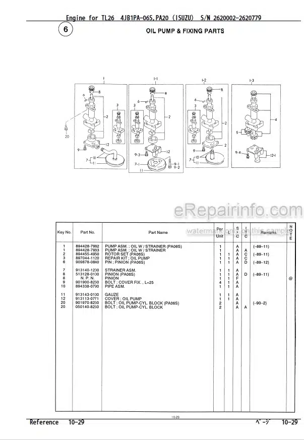 Photo 4 - Isuzu 4JB1PA-06S 4JB1PA-020 Parts Catalog Engine For Takeuchi TL26 Crawler Loader