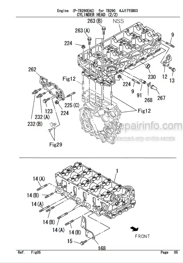 Photo 11 - Isuzu 4JJ1TYSB03 Parts Catalog Engine For Takeuchi TB290 Hydraulic Excavator