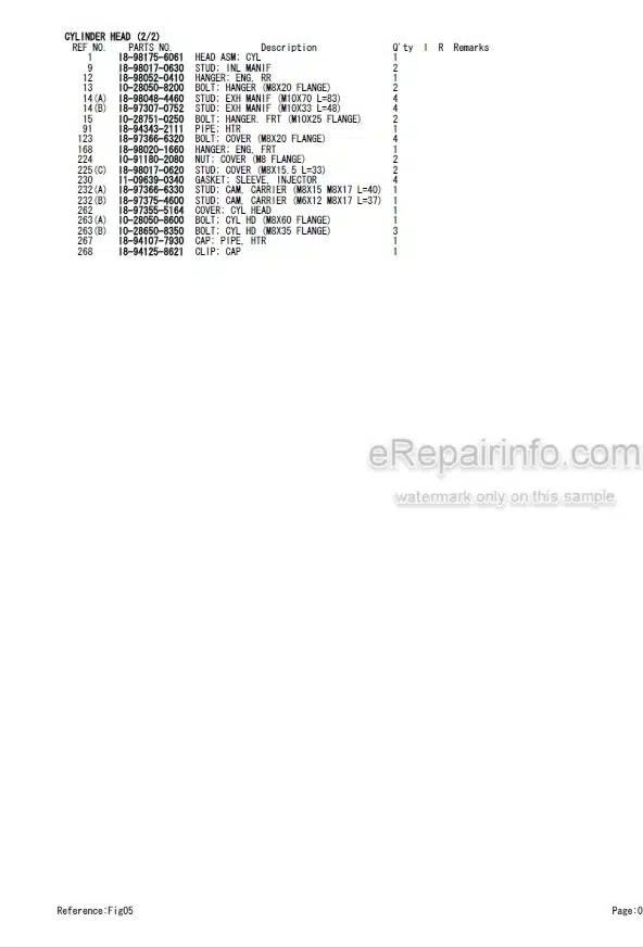 Photo 4 - Isuzu 4JJ1TYSB03 Parts Catalog Engine For Takeuchi TB290 Hydraulic Excavator