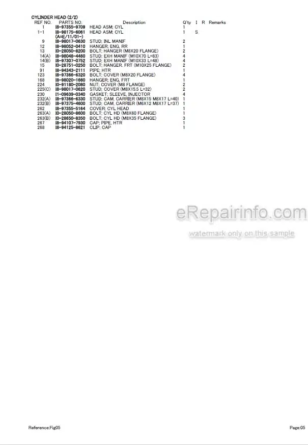 Photo 4 - Isuzu 4JJ1XYSB01 Parts Catalog Engine