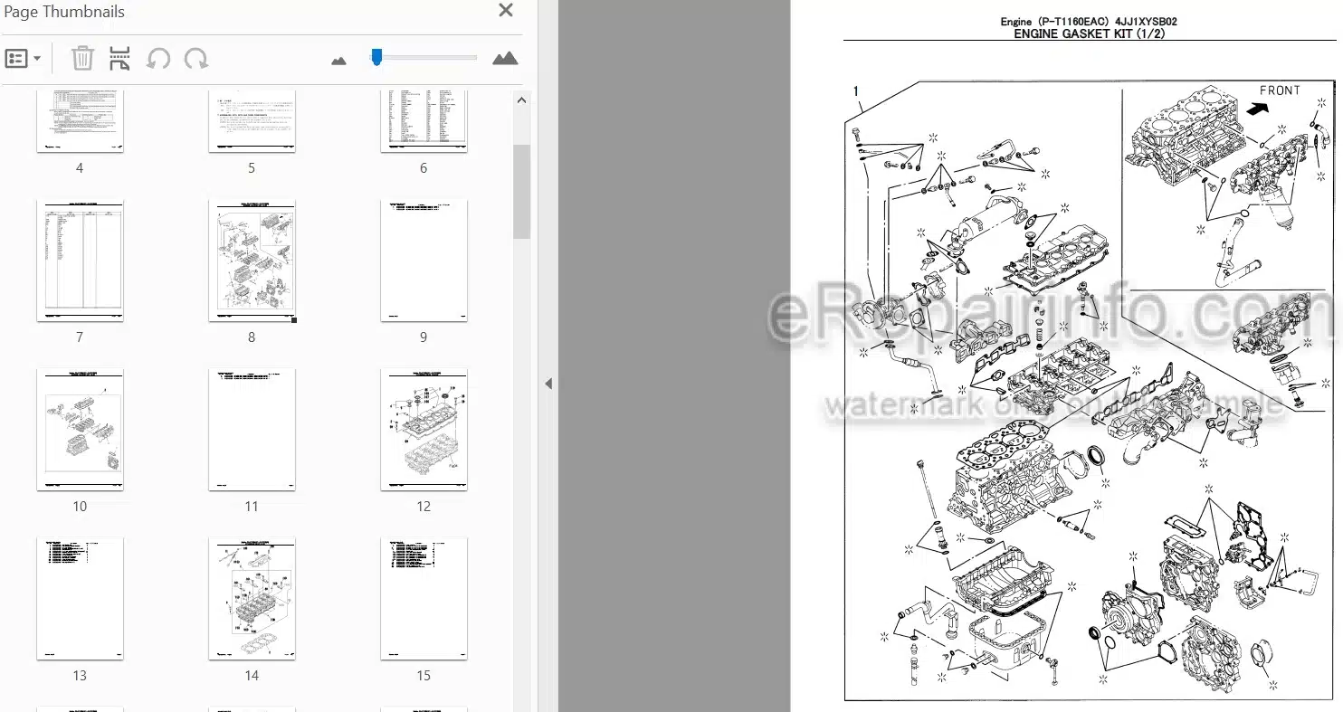 Photo 3 - Isuzu 4JJ1XYSB02 Parts Catalog Engine