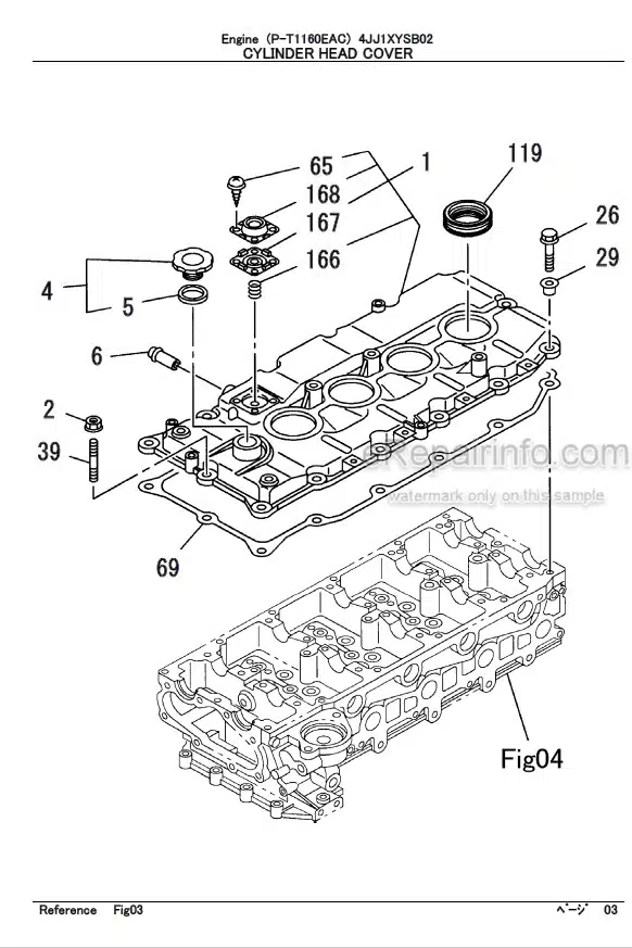 Photo 1 - Isuzu 4JJ1XYSB02 Parts Catalog Engine