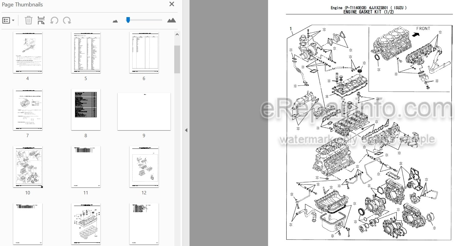 Photo 3 - Isuzu 4JJ1XZSB01 Parts Catalog Engine