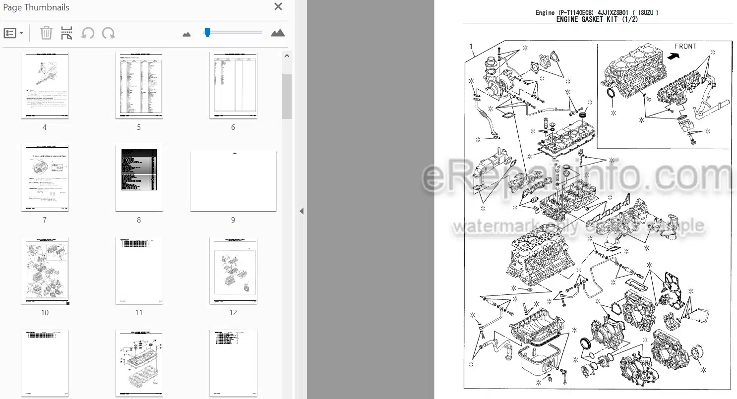 Photo 3 - Isuzu 4JJ1XZSB01 Parts Catalog Engine