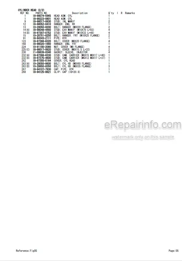 Photo 4 - Isuzu 4JJ1XZSB01 Parts Catalog Engine