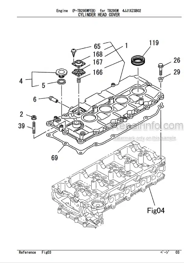Photo 10 - Isuzu 4JJ1XZSB02 Parts Catalog Engine For Takeuchi TB295W Hydraulic Excavator
