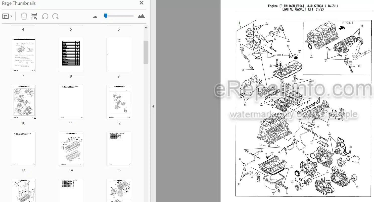 Photo 3 - Isuzu 4JJ1XZSB03 Parts Catalog Engine