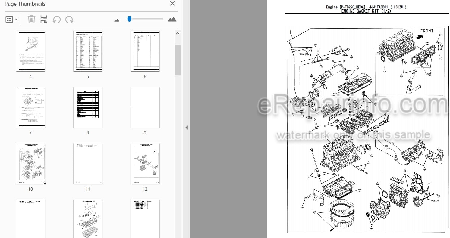 Photo 3 - Isuzu 4JJTASB01 Parts Catalog Engine