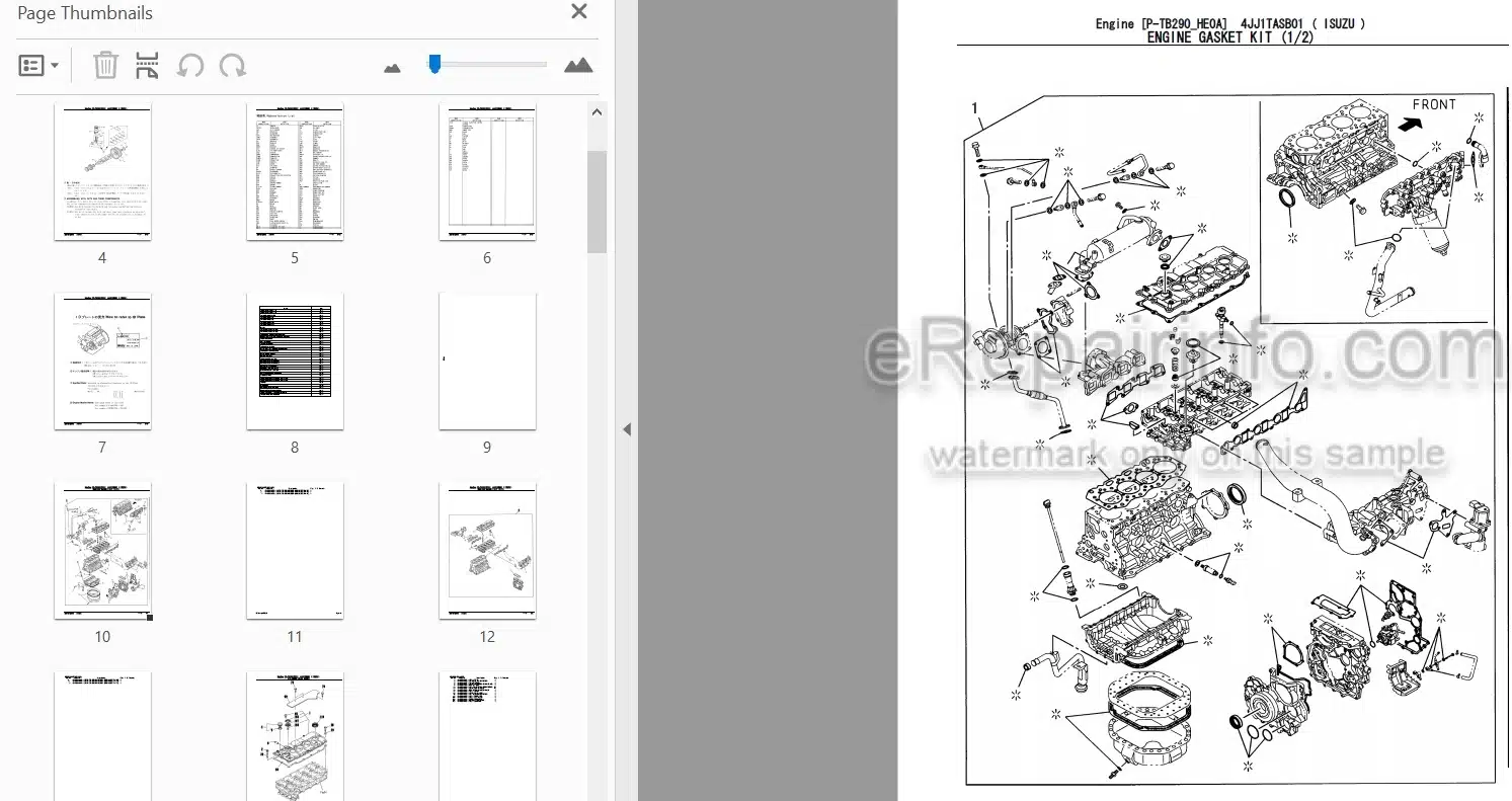 Photo 3 - Isuzu 4JJTASB01 Parts Catalog Engine