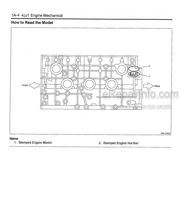Photo 5 - Isuzu AI-4JJ1X AJ-4JJ1T BJ-4JJ1X BU-4JJ1T Workshop Manual Industrial Diesel Engine