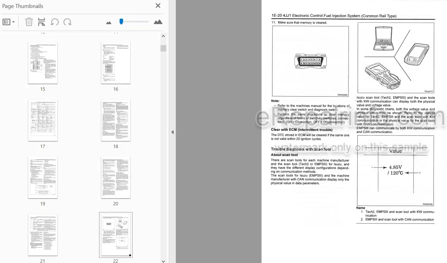 Photo 4 - Isuzu AI-4JJ1X Troubleshooting Manual Industrial Diesel Engine