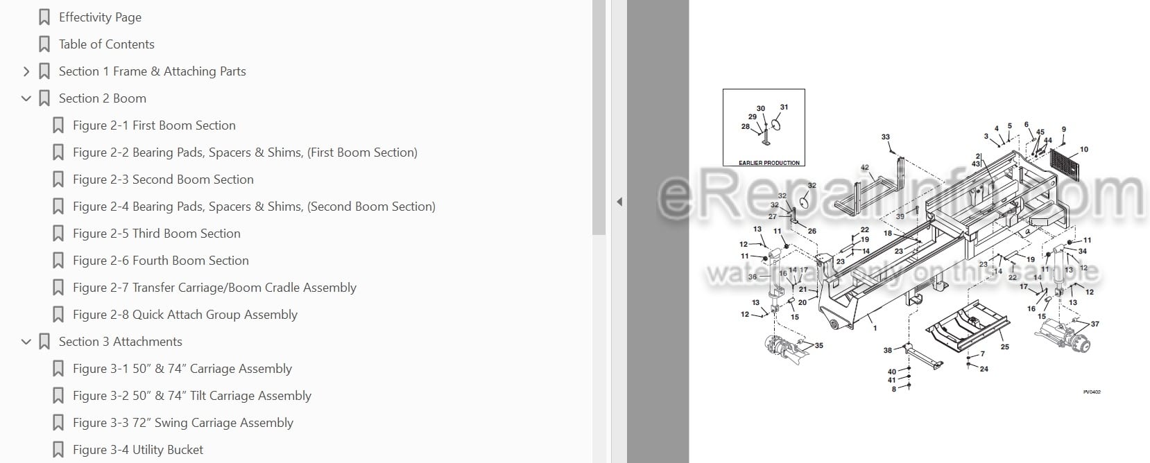 Photo 3 - JLG 1044C-54 Illustrated Parts Manual Telehandler SN 0160009654 And After Including 0160008714