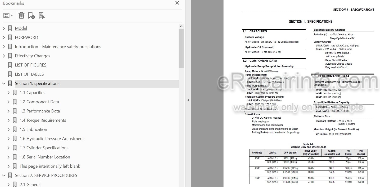Photo 3 - JLG 10VP 15VP 20VP Service And Maintenance Manual Vertical Mast
