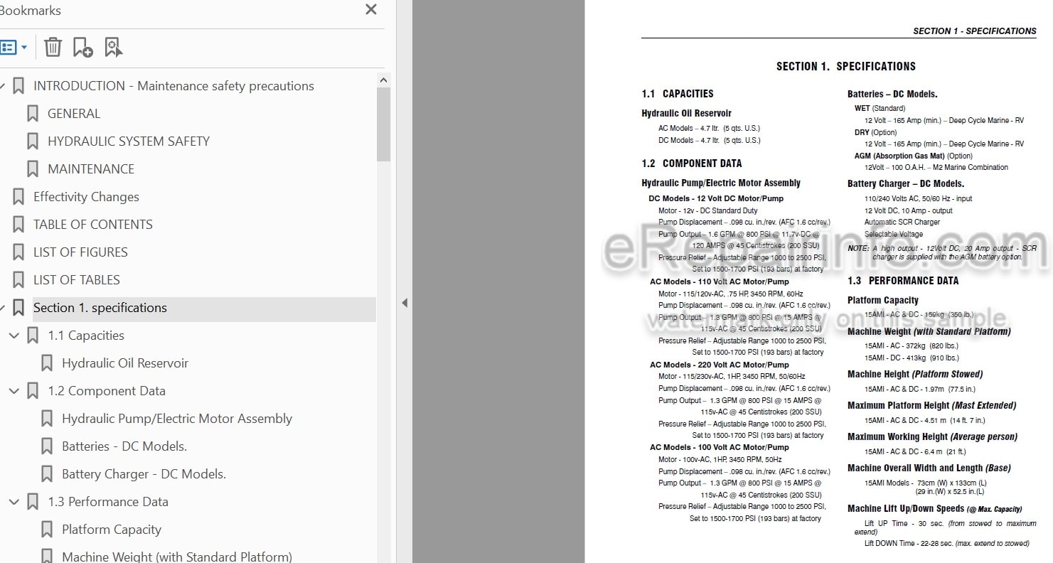 Photo 3 - JLG 15AMI Service And Maintenance Manual Vertical Mast