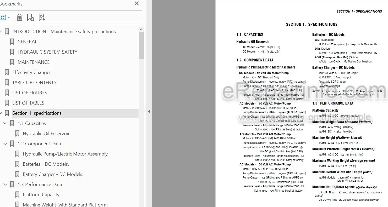 Photo 3 - JLG 15AMI Service And Maintenance Manual Vertical Mast