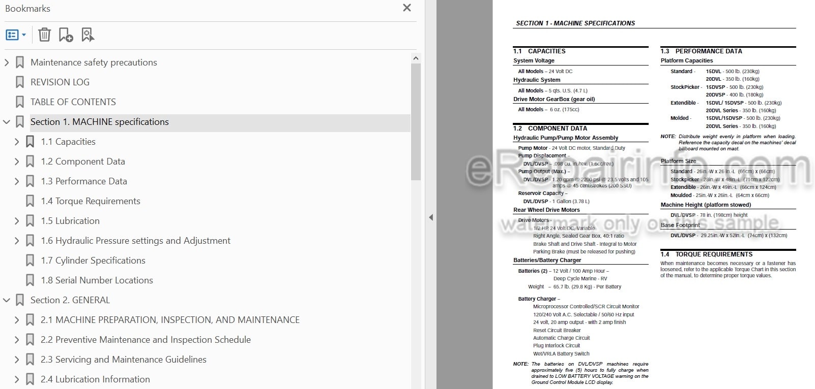 Photo 4 - JLG 15DVL 20DVL 15DVSP 20DVSP Service And Maintenance Manual Vertical Mast