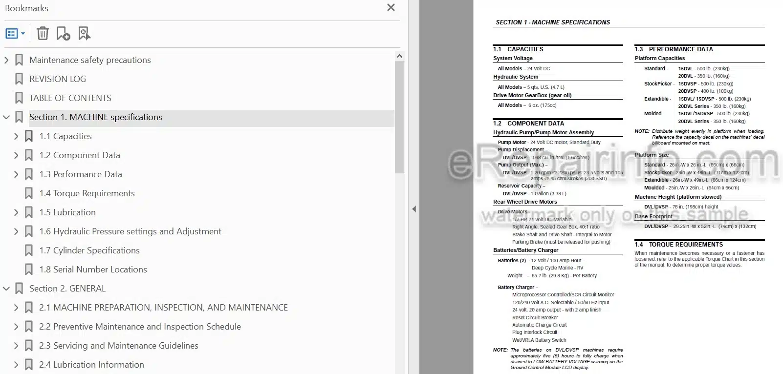 Photo 4 - JLG 15DVL 20DVL 15DVSP 20DVSP Service And Maintenance Manual Vertical Mast