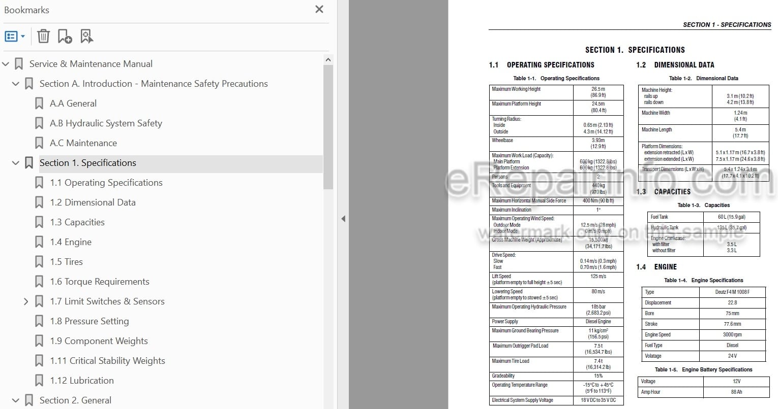 Photo 5 - JLG 245-12 Service And Maintenance Manual Scissors Lift
