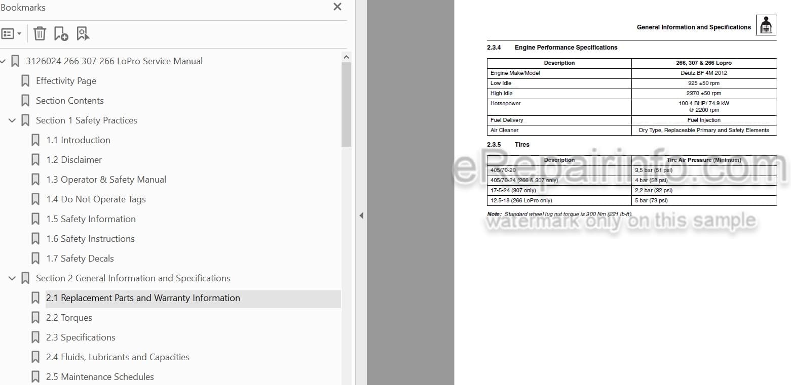 Photo 5 - JLG 266 307 266 LoPro Service Manual Telehandler