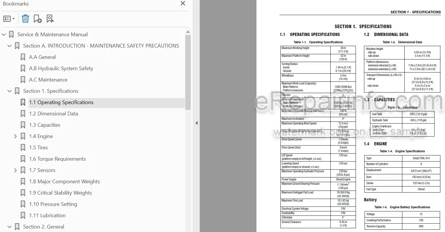 Photo 3 - JLG 320-30 Service And Maintenance Manual Scissors Lift