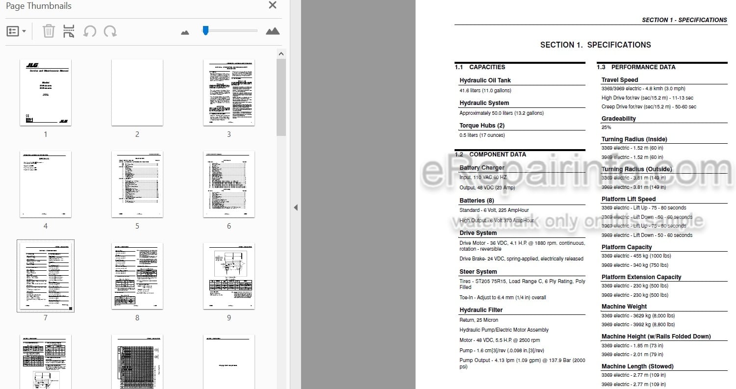 Photo 3 - JLG 3369 3969 Electric Service And Maintenance Manual Scissor Lift