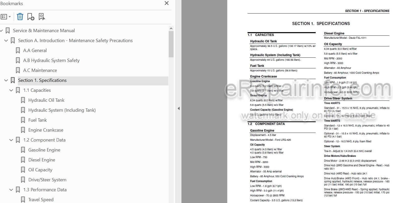 Photo 4 - JLG 400RTS 500RTS Service And Maintenance Manual Scissor Lift
